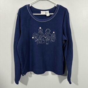 Vintage Holiday Christmas Bear Sweater Size Large